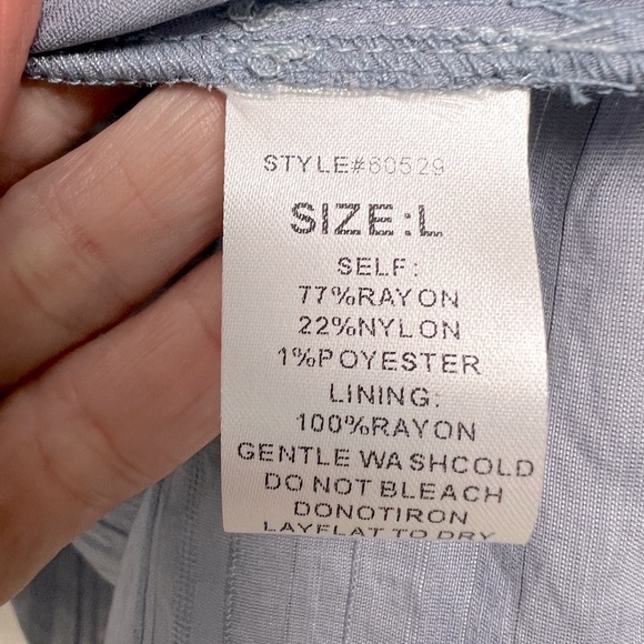 Grade & Gather Slate Blue Pinstripe Halter Neck Side Cutouts Chic Maxi Dress - Picture 10 of 11